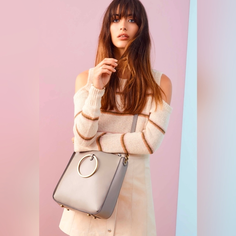 Rebecca Minkoff Gray Handbag with Gold Accent